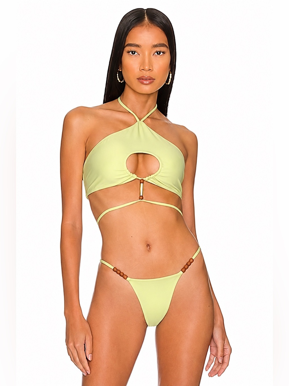 Camila Coelho Light Green Tie-String Bikini Set